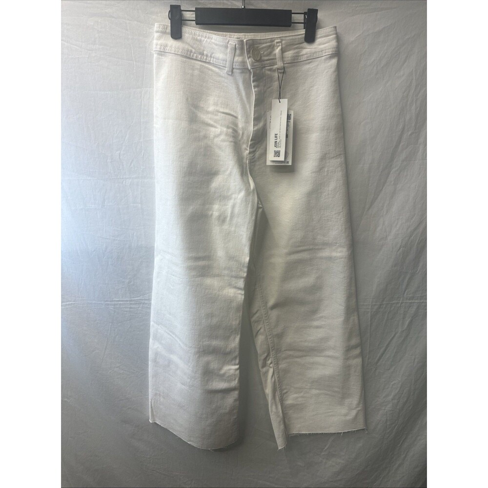 NWT Zara Z1975 White High-Waist Comfort Culotte Wide Leg Jeans